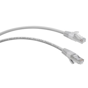  Патч-корд Cabeus PC-FTP-RJ45-Cat.5e-1m-LSZH экранированный, серый 