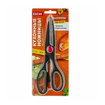  Ножницы кухонные DASWERK 608905 210мм, с орехоколом, зазубренные 