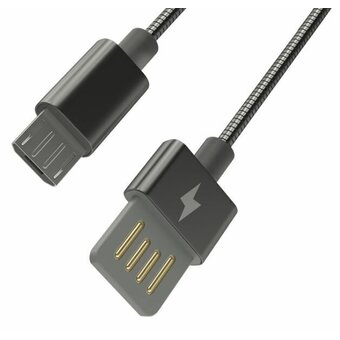  Дата-кабель Ritmix RCC-416 USB - MicroUSB 2А,1м металл. оплетка графит 