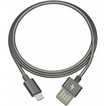  Дата-кабель Ritmix RCC-416 USB - MicroUSB 2А,1м металл. оплетка графит 