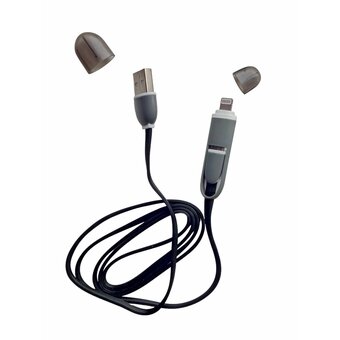  Дата-кабель Ritmix RCC-200 microUSB + 8-pin 1м Black 