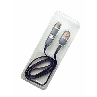  Дата-кабель Ritmix RCC-200 microUSB + 8-pin 1м Black 