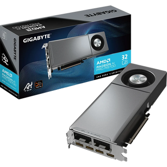  Видеокарта Gigabyte AI Pro R9700 AI TOP 32GB (GV-R9700AI TOP-32GD 1.1) GDDR6 256bit 3xDP HDMI Blower RTL 