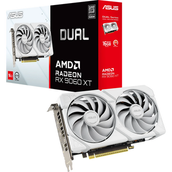  Видеокарта ASUS RX9060XT Dual White 16GB (Dual-RX9060XT-16G-White) (90YV0LG3-M0NA00) GDDR6 128bit 2xDP HDMI 2Fan RTL 