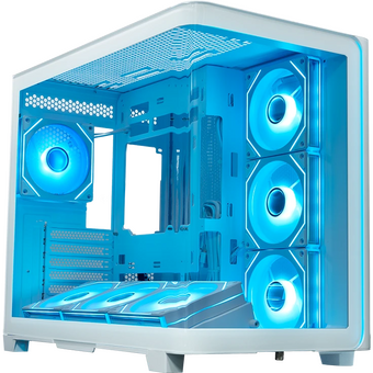  Корпус XASTRA QR600 7ARGB C10-UC (QR600-7FM12A-C10-UC-L-WH) White ATX/Aquarium/Curve Glass/Led Strip/ 7x120mm ARGB PWM FM fans/ Argb+PWM HUB 10port 