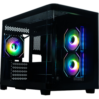  Корпус XASTRA QR500M 3ARGB C10-UC (QR500M-3FM12A-C10-UC) Black mATX/Aquarium/ 2 Curve Glass/3x120mm ARGB PWM FM fans/ Argb+PWM HUB 10port /Type-C 