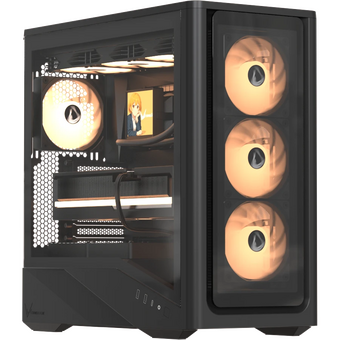  Корпус Formula V Line Air Power G9 Duo PA Black, ATX, Type-C*1, USB3.0*2, MESH/Glass Front Panel, Front 3x Performance ARGB, Rear 1x Performance ARGB 