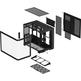  Корпус XASTRA QR600M 6ARGB C10-UC (QR600M-6FM12A-C10-UC-L) Black mATX/Aquarium/Curve Glass/Led Strip/6x120mm ARGB PWM FM fans/ Argb+PWM HUB 10port 