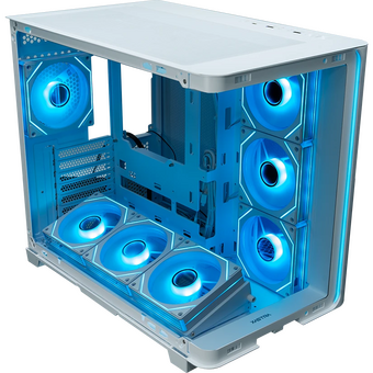  Корпус XASTRA QR600 7ARGB C10-UC (QR600-7FM12A-C10-UC-L-WH) White ATX/Aquarium/Curve Glass/Led Strip/ 7x120mm ARGB PWM FM fans/ Argb+PWM HUB 10port 