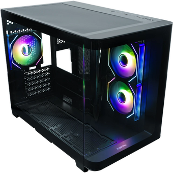  Корпус XASTRA QR500M 3ARGB C10-UC (QR500M-3FM12A-C10-UC) Black mATX/Aquarium/ 2 Curve Glass/3x120mm ARGB PWM FM fans/ Argb+PWM HUB 10port /Type-C 