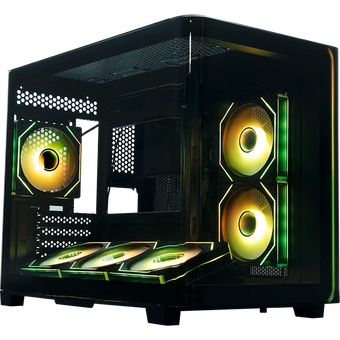  Корпус XASTRA QR600M 6ARGB C10-UC (QR600M-6FM12A-C10-UC-L) Black mATX/Aquarium/Curve Glass/Led Strip/6x120mm ARGB PWM FM fans/ Argb+PWM HUB 10port 