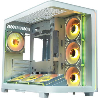  Корпус XASTRA QR600 7ARGB C10-UC (QR600-7FM12A-C10-UC-L-WH) White ATX/Aquarium/Curve Glass/Led Strip/ 7x120mm ARGB PWM FM fans/ Argb+PWM HUB 10port 