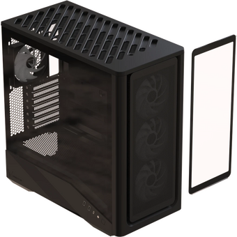  Корпус Formula V Line Air Power G9 Duo PA Black, ATX, Type-C*1, USB3.0*2, MESH/Glass Front Panel, Front 3x Performance ARGB, Rear 1x Performance ARGB 