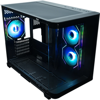  Корпус XASTRA QR500M 3ARGB C10-UC (QR500M-3FM12A-C10-UC) Black mATX/Aquarium/ 2 Curve Glass/3x120mm ARGB PWM FM fans/ Argb+PWM HUB 10port /Type-C 