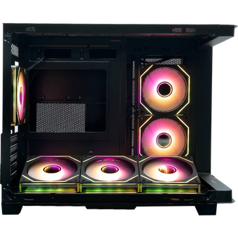  Корпус XASTRA QR600M 6ARGB C10-UC (QR600M-6FM12A-C10-UC-L) Black mATX/Aquarium/Curve Glass/Led Strip/6x120mm ARGB PWM FM fans/ Argb+PWM HUB 10port 