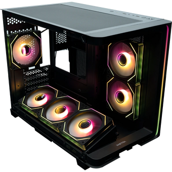  Корпус XASTRA QR600M 6ARGB C10-UC (QR600M-6FM12A-C10-UC-L) Black mATX/Aquarium/Curve Glass/Led Strip/6x120mm ARGB PWM FM fans/ Argb+PWM HUB 10port 