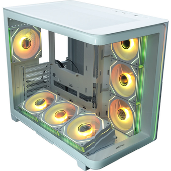  Корпус XASTRA QR600 7ARGB C10-UC (QR600-7FM12A-C10-UC-L-WH) White ATX/Aquarium/Curve Glass/Led Strip/ 7x120mm ARGB PWM FM fans/ Argb+PWM HUB 10port 