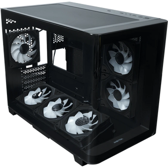  Корпус XASTRA QR600M 6ARGB C10-UC (QR600M-6FM12A-C10-UC-L) Black mATX/Aquarium/Curve Glass/Led Strip/6x120mm ARGB PWM FM fans/ Argb+PWM HUB 10port 