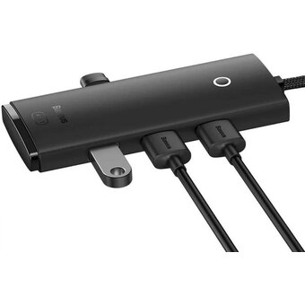  Разветвитель Baseus WKQX030101 USB Lite Series Black 