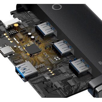  Разветвитель Baseus WKQX030101 USB Lite Series Black 