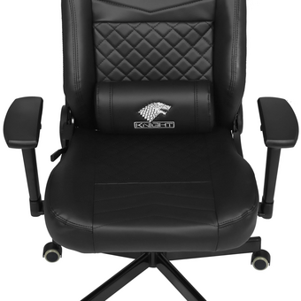  Кресло Knight Hunter черный экокожа крестов. металл 