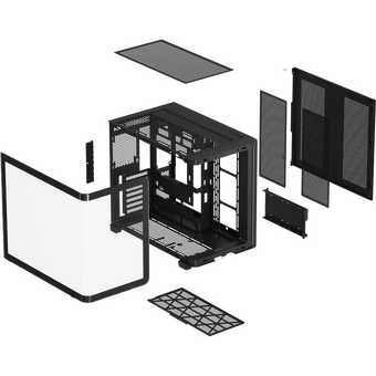  Корпус XASTRA QR600 0F-UC (QR600-0F-UC-L) Black ATX/Aquarium/Curve Glass/Led Strip/No fans/Type-C 