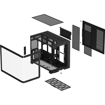  Корпус XASTRA QR600M 0F-UC (QR600M-0F-UC-L) Black mATX/Aquarium/Curve Glass /Led Strip/No fans/Type-C 