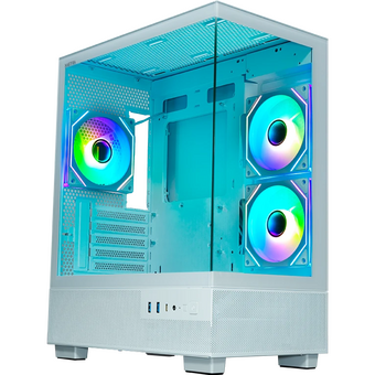  Корпус XASTRA Q400M 3ARGB-C6-UC White (Q400M-3FM12A-C6-UC-WH) mATX/Aquarium/Screewless/ 3x120mm ARGB PWM FM fans/Argb+PWM HUB 6port/ Type-C 