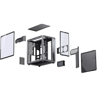  Корпус JONSBO X400 Gray, TG (aquarium), mini-ITX, mATX, ATX, серый 