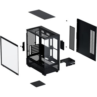  Корпус XASTRA Q400M 5ARGB-C6-UC Black (Q400M-5FM12A-C6-UC) mATX/Aquarium/Screewless/ 5x120mm ARGB PWM FM fans/Argb+PWM HUB 6port/ Type-C 