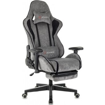  Кресло Zombie Drift/F черный/серый крестов. пластик подст.для ног 