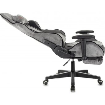  Кресло Zombie Drift/F черный/серый крестов. пластик подст.для ног 