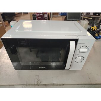  УЦ Микроволновая печь Hyundai HYM-M2023 белый/хром (плохая упаковка,б/у,переустановка несущей планки концевых выкл, замена предохранителей) 