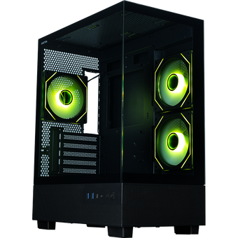  Корпус XASTRA Q400M 3ARGB-C6-UC Black (Q400M-3FM12A-C6-UC) mATX/Aquarium/Screewless/ 3x120mm ARGB PWM FM fans/Argb+PWM HUB 6port/ Type-C 