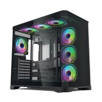 Корпус Forza FZ-G42B Seaview TG ATX Case, black, w/o psu, Curved Tempered glass front panel, 1x3,5", 3x2,5" 