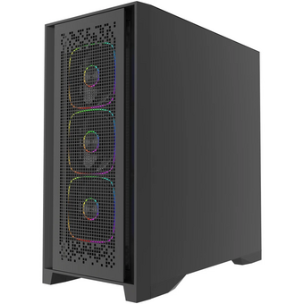  Корпус Powercase ByteFlow Pro ARGB (CH9GPB-A4), Black, Tempered Glass, Type-C, 4x 120мм ARGB PWM Fans, чёрный, E-ATX 