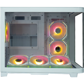  Корпус XASTRA QR600M 6ARGB C10-UC (QR600M-6FM12A-C10-UC-L-WH) White mATX/Aquarium/ Curve Glass/Led Strip/6x120mm ARGB PWM FM fans/ Argb+PWM HUB 10port 