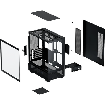  Корпус XASTRA Q400M 3ARGB-FG-C6-UC Black (Q400M-3FG12A-C6-UC) mATX/Aquarium/Screewless/ 3x120mm ARGB PWM FG fans/Argb+PWM HUB 6port/ Type-C 