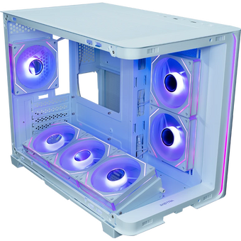  Корпус XASTRA QR600M 6ARGB C10-UC (QR600M-6FM12A-C10-UC-L-WH) White mATX/Aquarium/ Curve Glass/Led Strip/6x120mm ARGB PWM FM fans/ Argb+PWM HUB 10port 