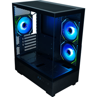  Корпус XASTRA Q400M 3ARGB-C6-UC Black (Q400M-3FM12A-C6-UC) mATX/Aquarium/Screewless/ 3x120mm ARGB PWM FM fans/Argb+PWM HUB 6port/ Type-C 