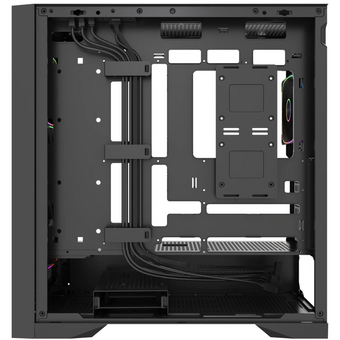  Корпус Powercase ByteFlow Pro ARGB (CH9GPB-A4), Black, Tempered Glass, Type-C, 4x 120мм ARGB PWM Fans, чёрный, E-ATX 