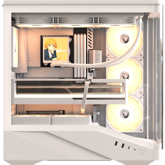  Корпус Formula V Line Crystal U9 PA White, ATX, Type-C*1, USB3.0*2, Curved Glass, Side 3x Performance ARGB, Rear 1x Performance ARGB 