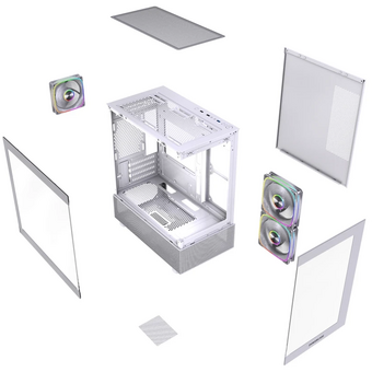  Корпус Powercase Vision Micro M2 ARGB (CVMWM2-A3), Tempered Glass, 3x 120mm ARGB PWM Fan, белый, mATX 