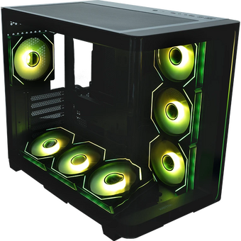  Корпус XASTRA QR600 7ARGB C10-UC (QR600-7FM12A-C10-UC-L) Black ATX/Aquarium/Curve Glass/Led Strip/7x120mm ARGB PWM FM fans/Argb+PWM HUB 10port/ Type-C 