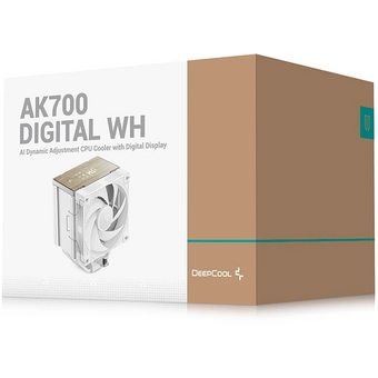  Кулер DEEPCOOL AK700 Digital WH LGA1851/1700/1200/115X/AM5/AM4 (TDP 260W, PWM, Fan 120mm, 7 тепл. трубок, Copper Base, белый) RET 
