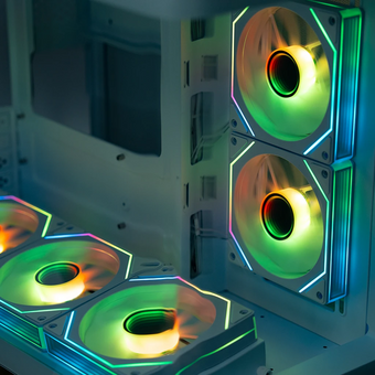  Корпус XASTRA QR600M 6ARGB C10-UC (QR600M-6FM12A-C10-UC-L-WH) White mATX/Aquarium/ Curve Glass/Led Strip/6x120mm ARGB PWM FM fans/ Argb+PWM HUB 10port 