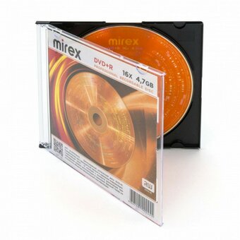  Диск DVD+R MIREX UL130013A1F, 4,7ГБ, 16x, Slim Case 5шт 