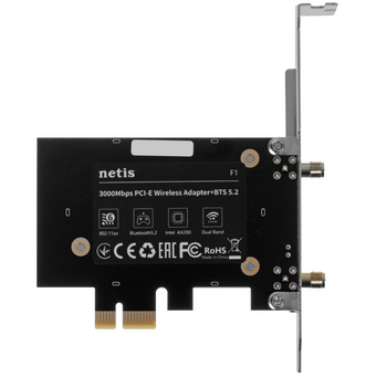  Сетевой двухдиапазонный адаптер Netis F1 PCI-E Wi-Fi+Bluetooth AX3000, 2,4/5ГГц 