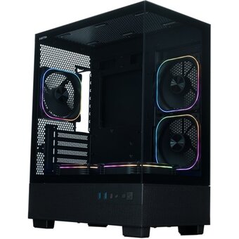  Корпус XASTRA Q400M 5ARGB-FG-C6-UC Black (Q400M-5FG12A-C6-UC) mATX/Aquarium/Screewless/ 5x120mm ARGB PWM FG fans/Argb+PWM HUB 6port/ Type-C 