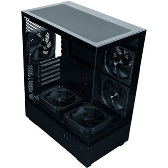  Корпус XASTRA Q400M 5ARGB-FG-C6-UC Black (Q400M-5FG12A-C6-UC) mATX/Aquarium/Screewless/ 5x120mm ARGB PWM FG fans/Argb+PWM HUB 6port/ Type-C 